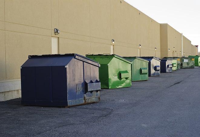 metallic dumpster units staged for construction garbage in Crockett CA